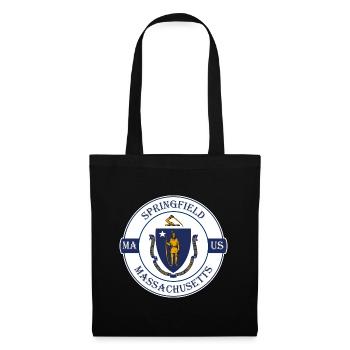 Springfield Massachusetts Flagge USA Reisesouvenir - Stoffbeutel - Schwarz - Vorne