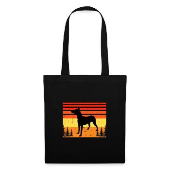 Andalusischer Laufhund Hundeliebhaber Silhouette Retro Sonnenuntergang - Stoffbeutel - Schwarz - Vorne