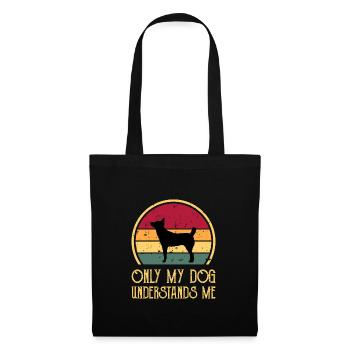 Hare Indian Dog Lover Silhouette Vintage Sonnenuntergang - Stoffbeutel - Schwarz - Vorne