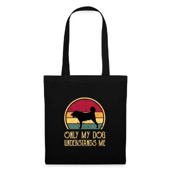 Armenischer Gampr Hund Liebhaber Silhouette Vintage Sonnenuntergang - Stoffbeutel - Schwarz - Vorne