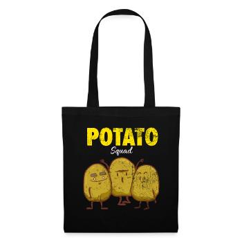 Knusprige Pommes Kartoffeltruppe - Stoffbeutel - Schwarz - Vorne