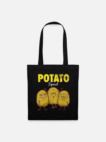 Knusprige Pommes Kartoffeltruppe - Stoffbeutel - Schwarz