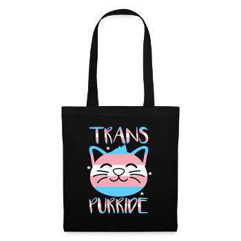 Transpurride Tansgender Pride Cat Transe Stolz - Stoffbeutel - Schwarz - Vorne