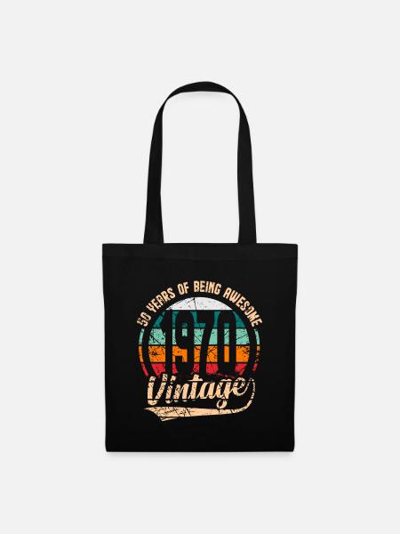 50 Years Of Being Awesome 1970 Vintage Retro - Stoffbeutel - Schwarz