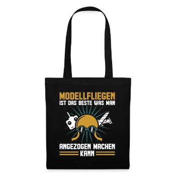 Modellfliegen Spruch Lustig RC Pilot Modellflieger - Stoffbeutel - Schwarz - Vorne