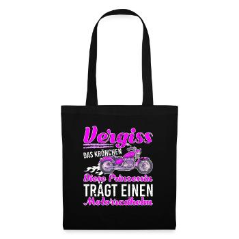 Diese Prinzessin Trägt Einen Motorradhelm Bikerin - Stoffbeutel - Schwarz - Vorne