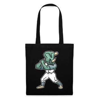 Schlagfertiger Triceratops Baseball - Stoffbeutel - Schwarz - Vorne