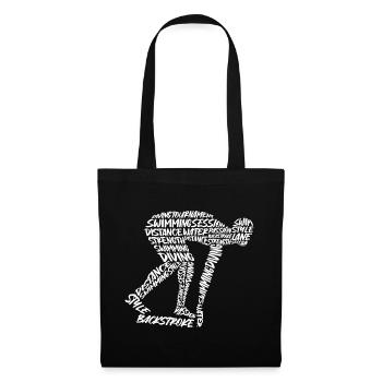 Schwimmen Schwimmsport Typografie Herren Schwimmer - Stoffbeutel - Schwarz - Vorne