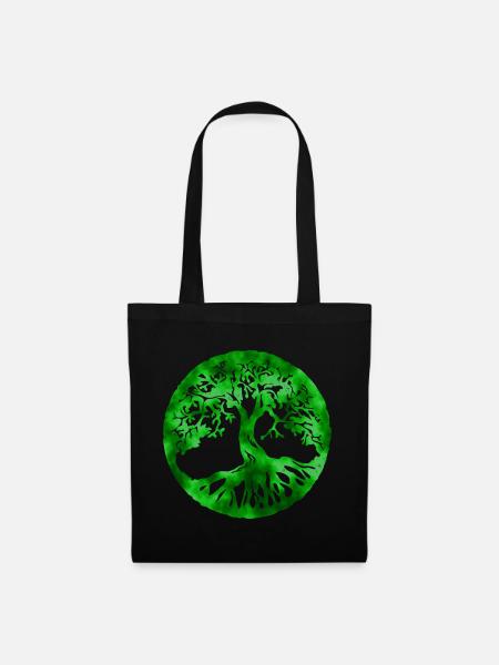 tree of life green - Stoffbeutel - Schwarz