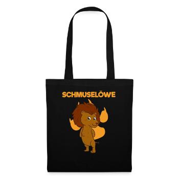 Schmuselöwe Schmusefreund Schmusen - Stoffbeutel - Schwarz - Vorne