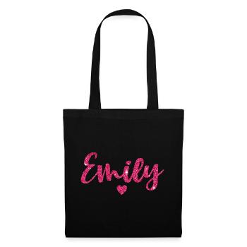 Emily Herz Pink - Stoffbeutel - Schwarz - Vorne