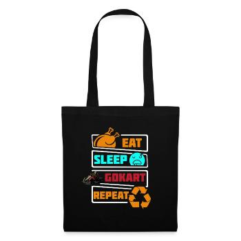 Eat Sleep Go Kart Gokart Repeat Cart Racing Kids - Stoffbeutel - Schwarz - Vorne