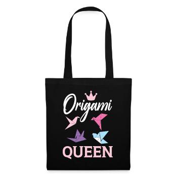 Origami-Königin Papierkunst Origamipapier Japanisc - Stoffbeutel - Schwarz - Vorne