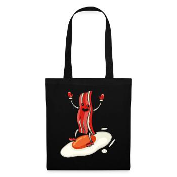 Baconholic Fleischliebhaber Bacon Eater Keto Ketog - Stoffbeutel - Schwarz - Vorne