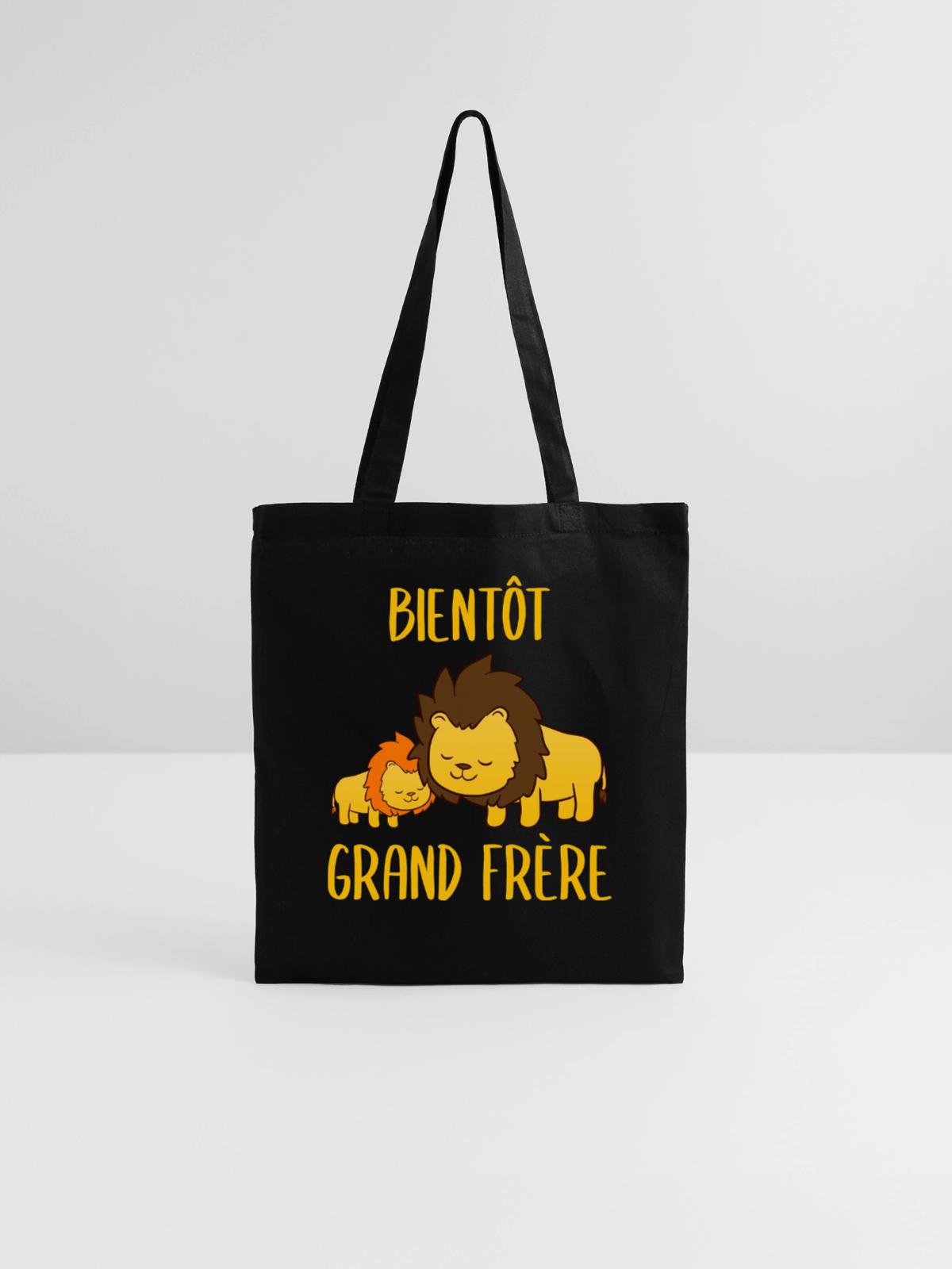 Bientôt Grand Frère - Stoffbeutel - Schwarz - Vorne