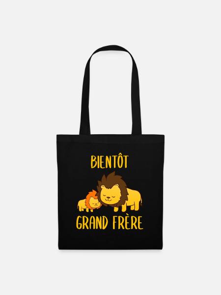 Bientôt Grand Frère - Stoffbeutel - Schwarz