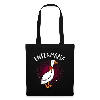 Entenmama Enten Mama Ententeich Laufente Mutter En - Stoffbeutel - Schwarz - Vorne