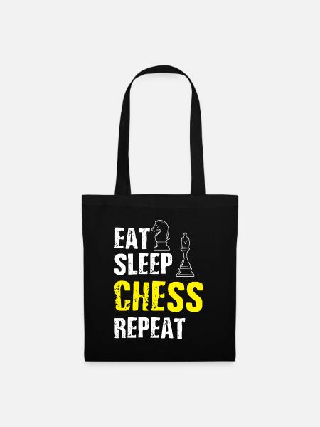 Schach Schachspieler Geschenkidee - Stoffbeutel - Schwarz