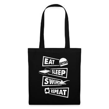 Schwimmerin Geschenk - Stoffbeutel - Schwarz - Vorne