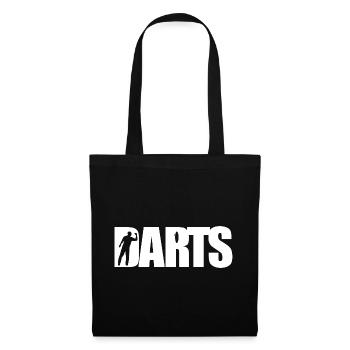 Dart Klassiker - Silhouette - Dartfan Dartspieler - Stoffbeutel - Schwarz - Vorne