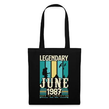 Juni 1987 Geburtstagsgeschenk, Jahrgang Juni 1987. - Stoffbeutel - Schwarz - Vorne