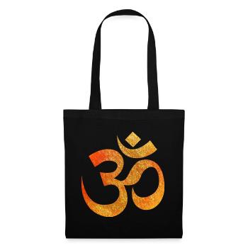 Om Symbol Textur Feuerorange - Stoffbeutel - Schwarz - Vorne