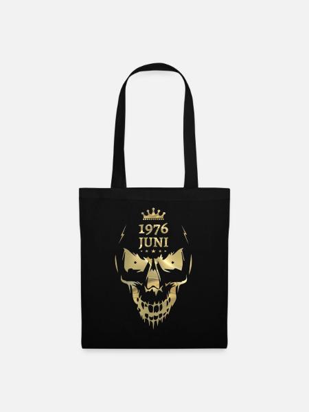 Juni 1976 Totenkopf Gold - Stoffbeutel - Schwarz
