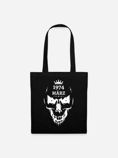 März 1974 Totenkopf - Stoffbeutel - Schwarz