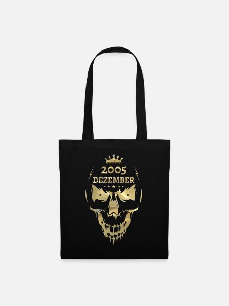 Dezember 2005 Totenkopf Gold - Stoffbeutel - Schwarz