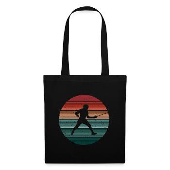 Fechtsport Fechtkampf Fechten Retro Fechter - Stoffbeutel - Schwarz - Vorne