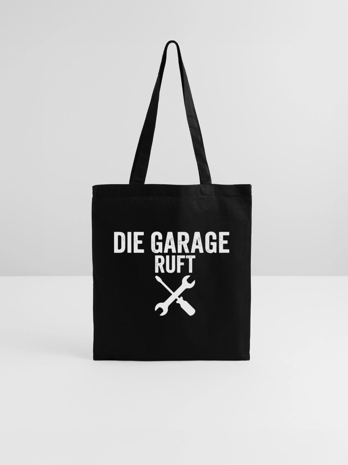 Die garage ruft - Stoffbeutel - Schwarz - Vorne