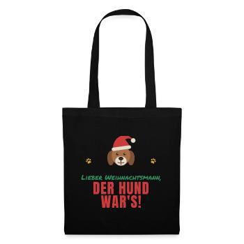 Lieber Weihnachtsmann, der Hund war's! - Stoffbeutel - Schwarz - Vorne