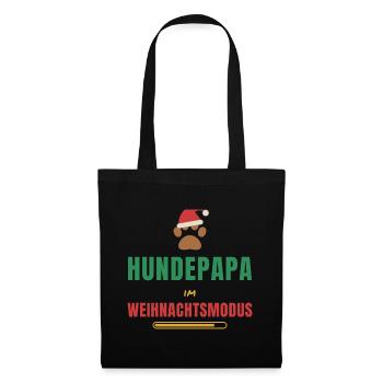 Hundepapa im Weihnachtsmodus – Hund - Stoffbeutel - Schwarz - Vorne