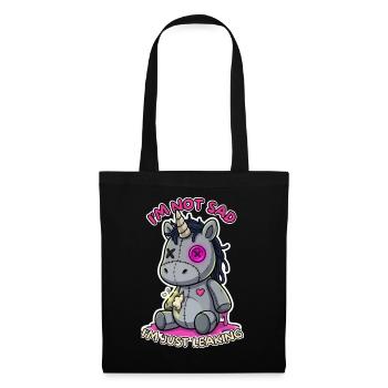 Einhorn Shirt Pastel Goth Creepy Cute Emo - Stoffbeutel - Schwarz - Vorne