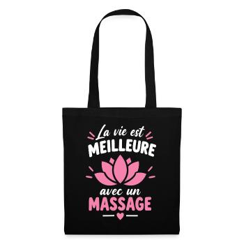 Life Best Lotus Massage - Stoffbeutel - Schwarz - Vorne