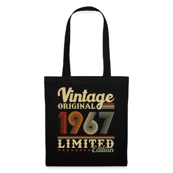 60 Jahre 1967 Vintage Retro Geburtstagsgeschenk - Stoffbeutel - Schwarz - Vorne