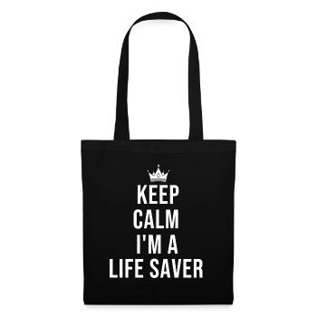 Keep Calm Ich bin ein Lebensretter – EMT Paramedic Pride - Stoffbeutel - Schwarz - Vorne