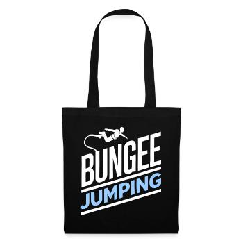  Bungee Jumper Geschenkidee, Bungy Jumps, Bungee - Stoffbeutel - Schwarz - Vorne