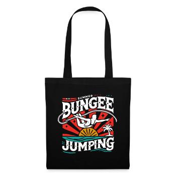  Bungee Jumper Geschenkidee, Bungy Jumps, Bungee - Stoffbeutel - Schwarz - Vorne