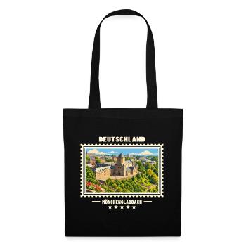 Deutschland Mönchengladbach Vintage Reisemarke - Stoffbeutel - Schwarz - Vorne