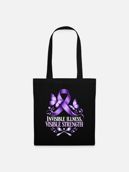 INVISIBLE ILLNESS, VISIBLE STRENGTH – Spoonie - Stoffbeutel - Schwarz
