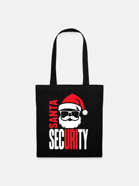 Weihnachtsmann-Sicherheitslogo - Stoffbeutel - Schwarz