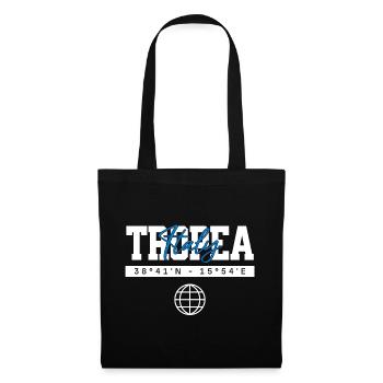 Tropea Italien Koordinaten Reise Souvenir - Stoffbeutel - Schwarz - Vorne