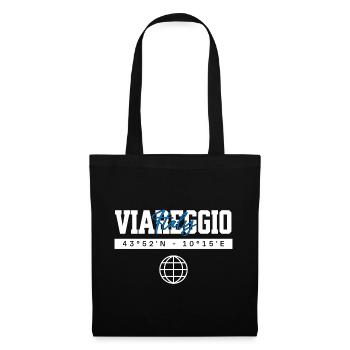 Viareggio Italien Koordinaten Reise Souvenir - Stoffbeutel - Schwarz - Vorne