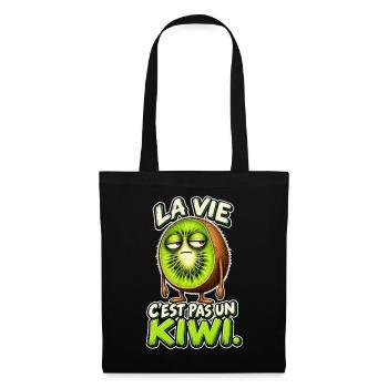 Das Leben ist kein Kiwi – Blaseres Kiwi und Humor - Stoffbeutel - Schwarz - Vorne