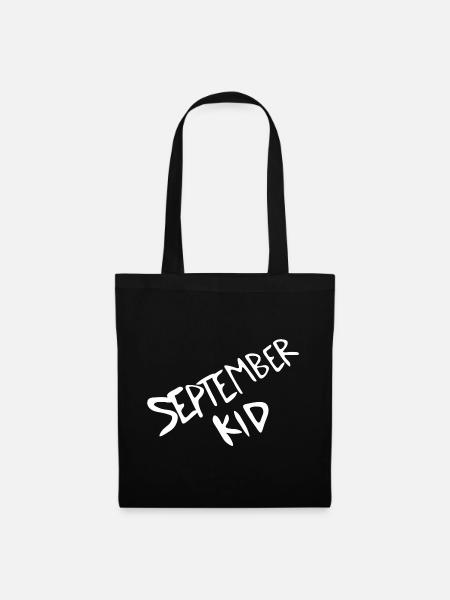 September Kid Schriftzug - Stoffbeutel - Schwarz