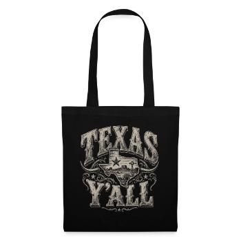 Texas Y'all Vintage State Emblem - Stoffbeutel - Schwarz - Vorne