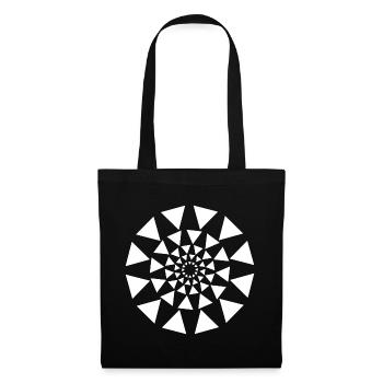 Geometrische Spiraldreiecke - Stoffbeutel - Schwarz - Vorne