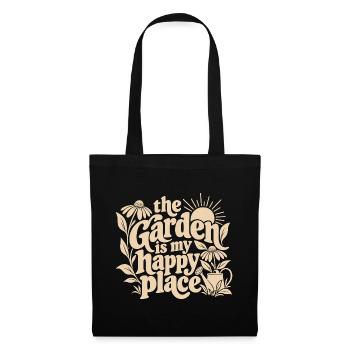 The Garden Is My Happy Place - Stoffbeutel - Schwarz - Vorne