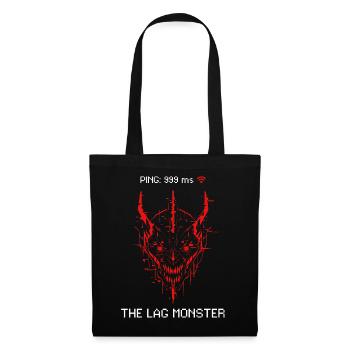 The Lag Monster Gamer Zocker Spruch High Ping - Stoffbeutel - Schwarz - Vorne